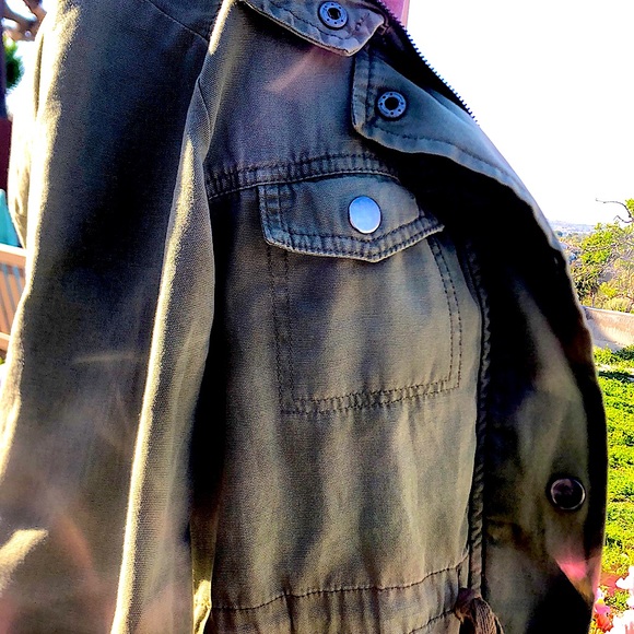 🚫On Hold BP Brass Plum Nordstrom olive Green cargo utility hoodie jacket - Picture 6 of 9